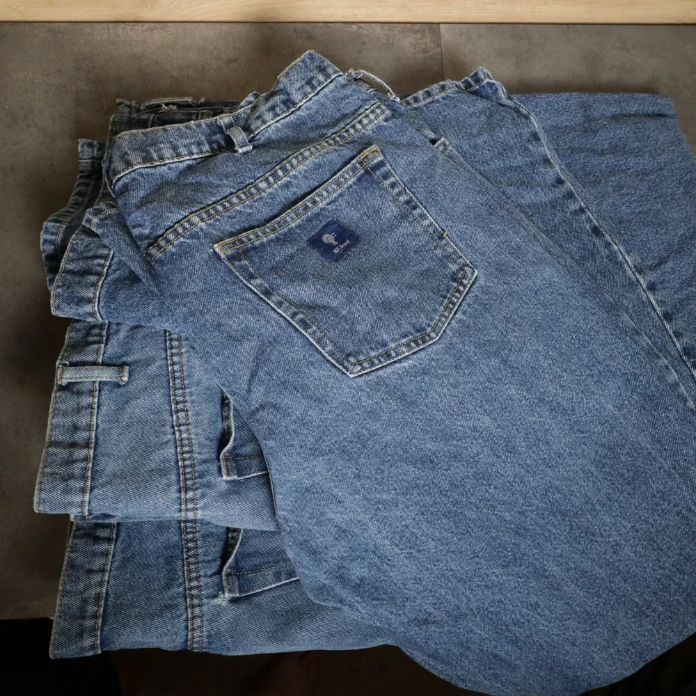 (4) Pairs RK Brand Mens 40x36 Light Wash‎ Denim Jeans Straight Leg Cotton